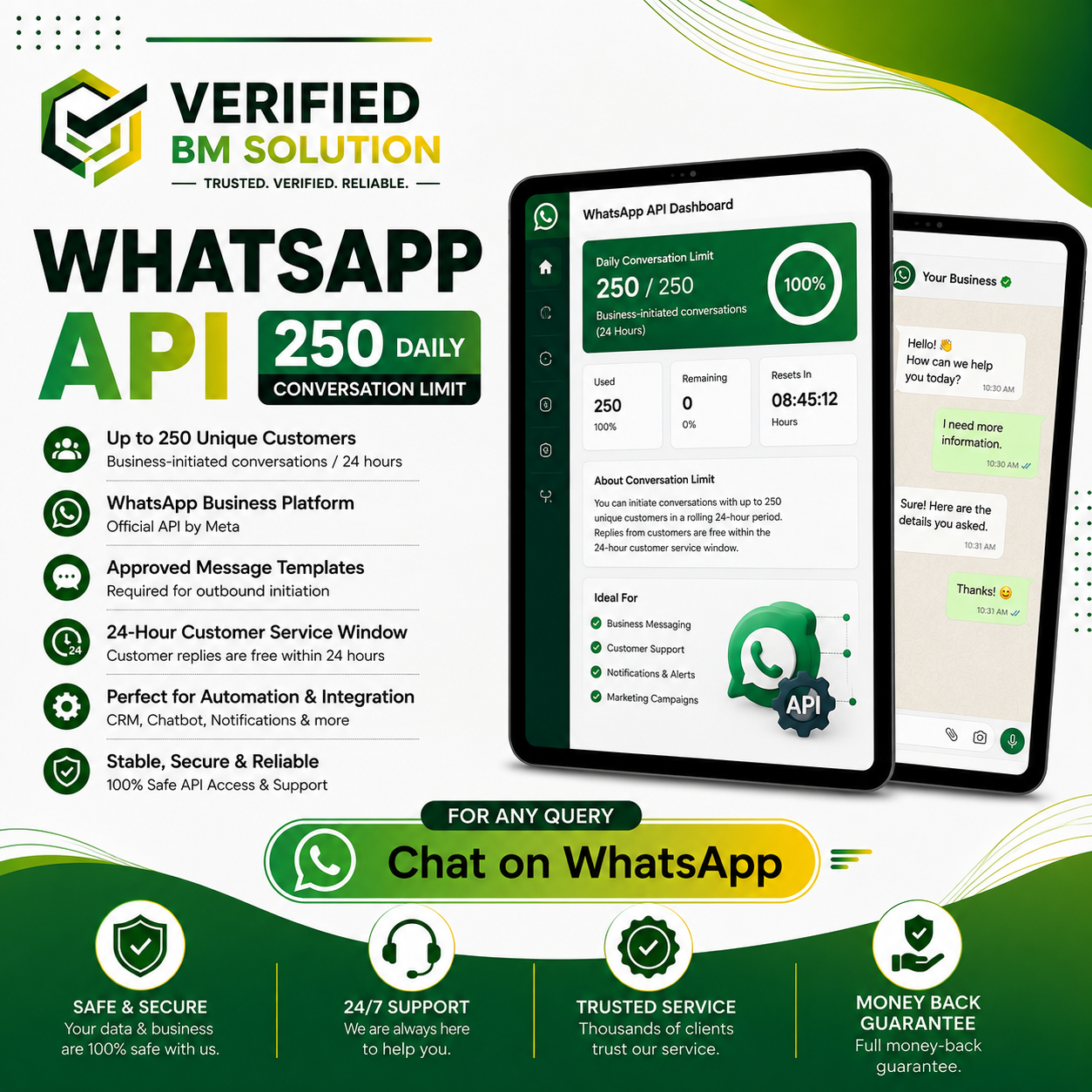 ChatGPT Image Aug 25, 2026, 11_21_25 AM Buy WhatsApp API 250 limit | 250 Daily Conversation Limit - Image 1